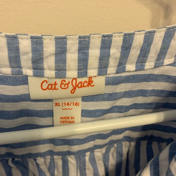 Tunic white and blue striped top - Picture 2 of 4